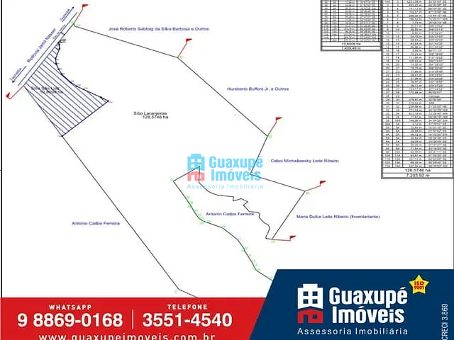 Sítio com 108009m², à venda, no bairro SITIO SÃO LUIZ em GUAXUPÉ