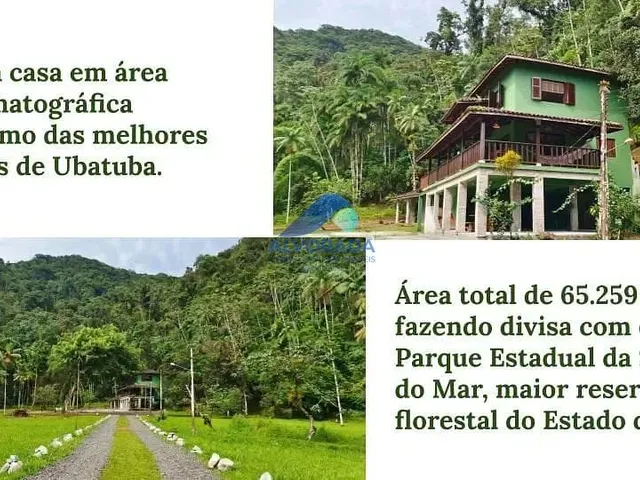 Sítio com 65259m² 3 quartos e 3 banheiros, à venda, no bairro Ubatumirim em Ubatuba