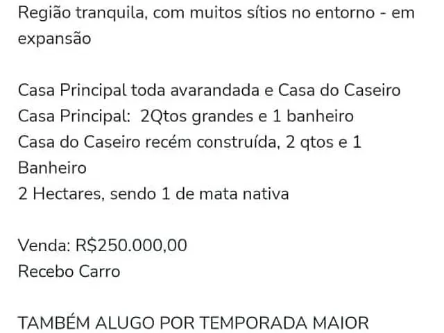 Sítio com 20000m² 2 quartos e 1 banheiro, à venda, no bairro Boa Esperança em Timon