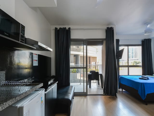 Foto do Salão - Flat para venda em Vila Nova Conceição com 1 quarto, sendo 1 suíte , 27m² | Correteria Imóveis