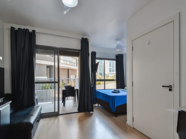 Foto do Salão - Flat para venda em Vila Nova Conceição com 1 quarto, sendo 1 suíte , 27m² | Correteria Imóveis
