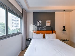 Foto do Salão-Flat para venda em Pinheiros com 1 quarto, sendo 1 suíte, 27m²