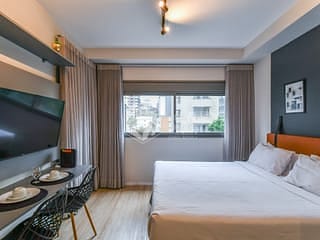 Foto do Salão-Flat para venda em Pinheiros com 1 quarto, sendo 1 suíte, 27m²