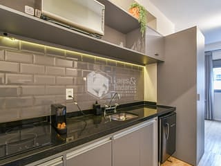 Foto do Salão-Flat para venda em Pinheiros com 1 quarto, sendo 1 suíte, 27m²