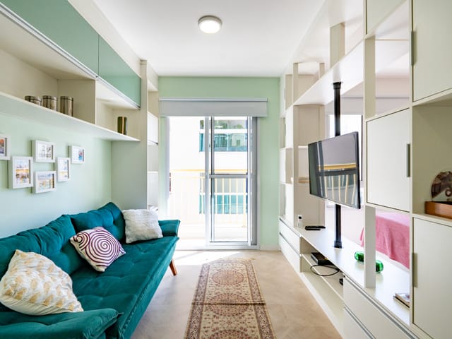 Foto do Salão - Flat para venda em Pinheiros com 1 quarto, 33m² | Lares e Andares Imóveis