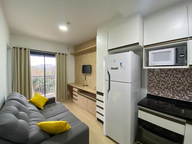 Foto do Salão - Flat para venda em Santo Amaro com 1 quarto, 34m² | Lares e Andares Imóveis