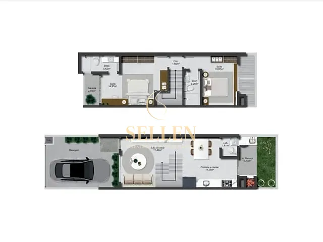 Sobrado 2 quartos e 3 banheiros, à venda, no bairro Santa Regina em Camboriú
