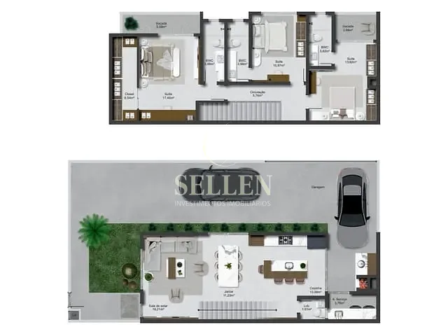 Sobrado 3 quartos e 4 banheiros, à venda, no bairro Santa Regina em Camboriú