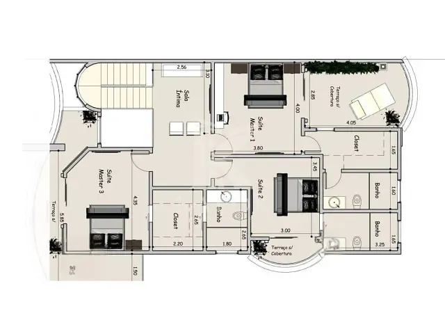 Sobrado com 250m² 4 quartos e 5 banheiros, à venda, no bairro Residencial Real Parque Sumaré em Sumaré