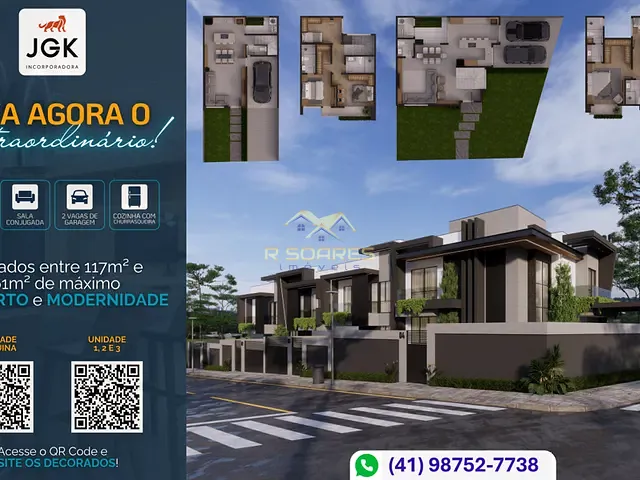 Sobrado 3 quartos e 3 banheiros, à venda, no bairro Centro em Araucária