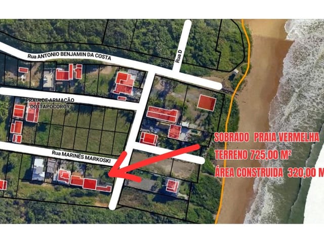Sobrado com 750m² 6 quartos e 5 banheiros, à venda, no bairro Praia Vermelha em Penha
