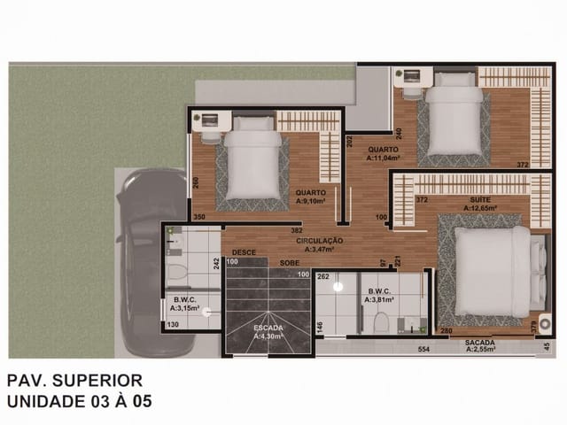 Sobrado com 137m² 3 quartos e 3 banheiros, à venda, no bairro Boqueirão em Curitiba