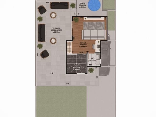 Sobrado com 147m² 3 quartos e 4 banheiros, à venda, no bairro Boqueirão em Curitiba