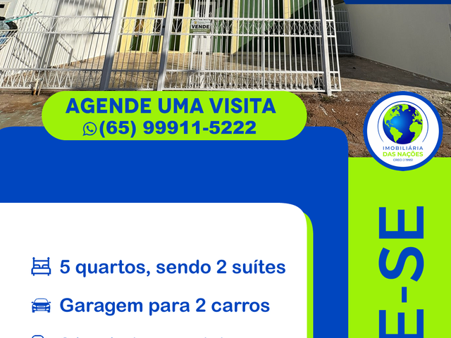 Sobrado com 200m² 5 quartos e 4 banheiros, à venda, no bairro Parque Cuiabá em Cuiabá