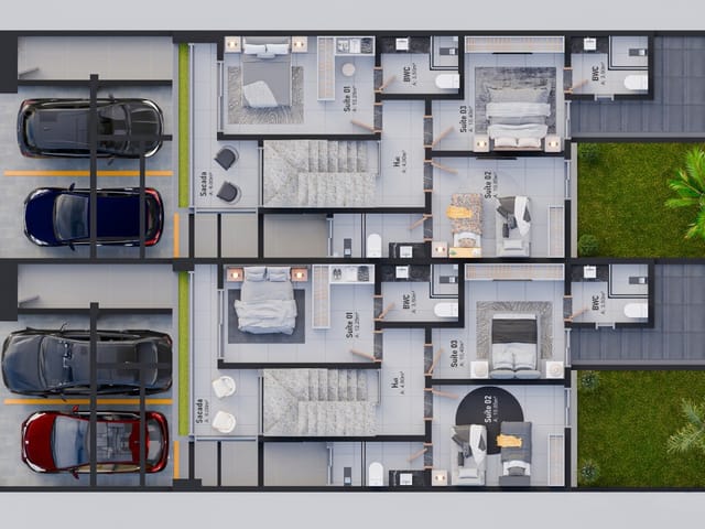 Sobrado 3 quartos e 4 banheiros, à venda, no bairro Ressacada em Itajaí