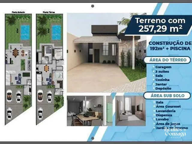Sobrado 3 quartos e 4 banheiros, à venda, no bairro Vila Nova em Maringá