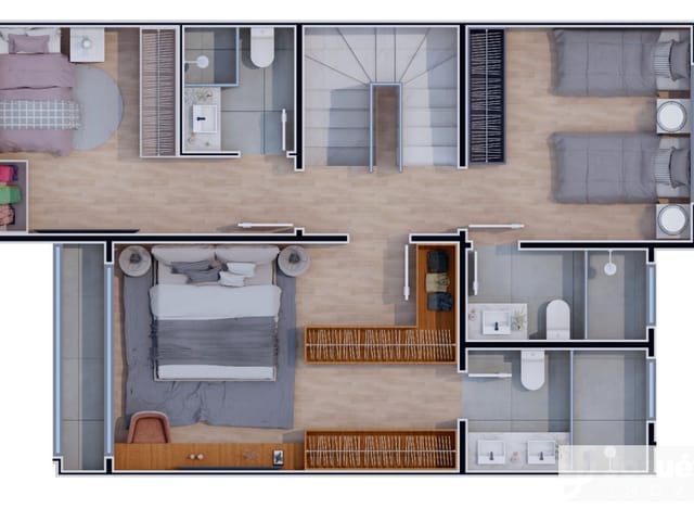 Sobrado com 156m² 3 quartos e 5 banheiros, à venda, no bairro São Lourenço em Curitiba