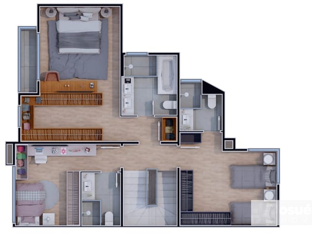 Sobrado com 189m² 3 quartos e 5 banheiros, à venda, no bairro São Lourenço em Curitiba