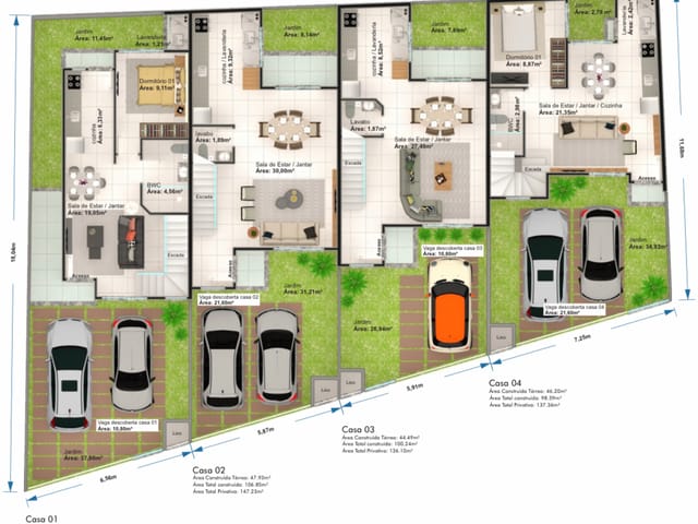 Sobrado com 137m² 3 quartos e 3 banheiros, à venda, no bairro Pereque  em Porto Belo