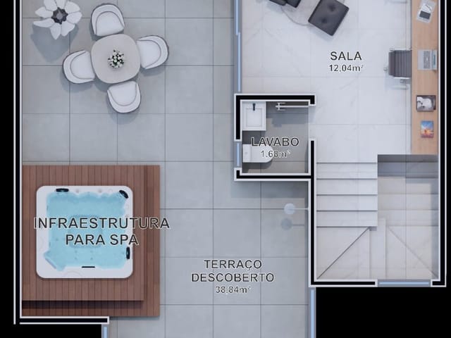 Sobrado com 158m² 3 quartos e 5 banheiros, à venda, no bairro Mercês em Curitiba