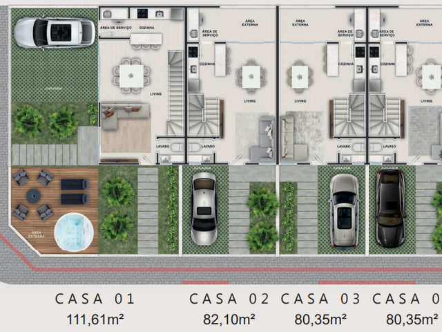 Sobrado com 80m² 2 quartos e 3 banheiros, à venda, no bairro Canto Grande em Bombinhas