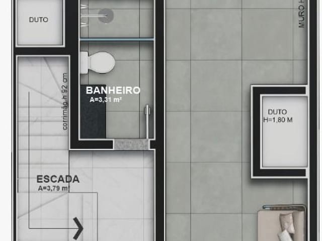 Sobrado com 110m² 4 quartos e 5 banheiros, à venda, no bairro Água Verde em Curitiba