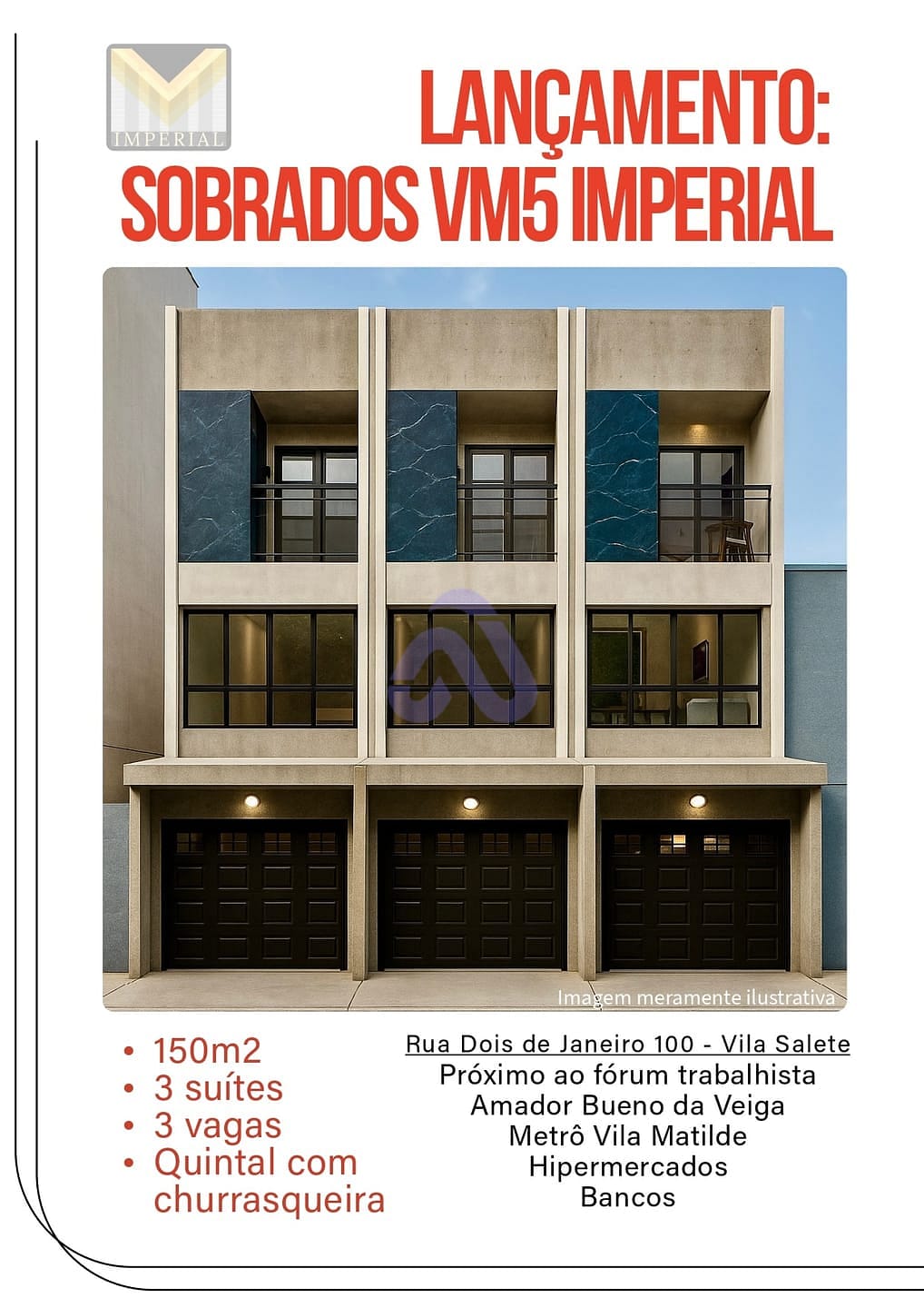 Sobrado, 3 quartos, 150 m² - Foto 1