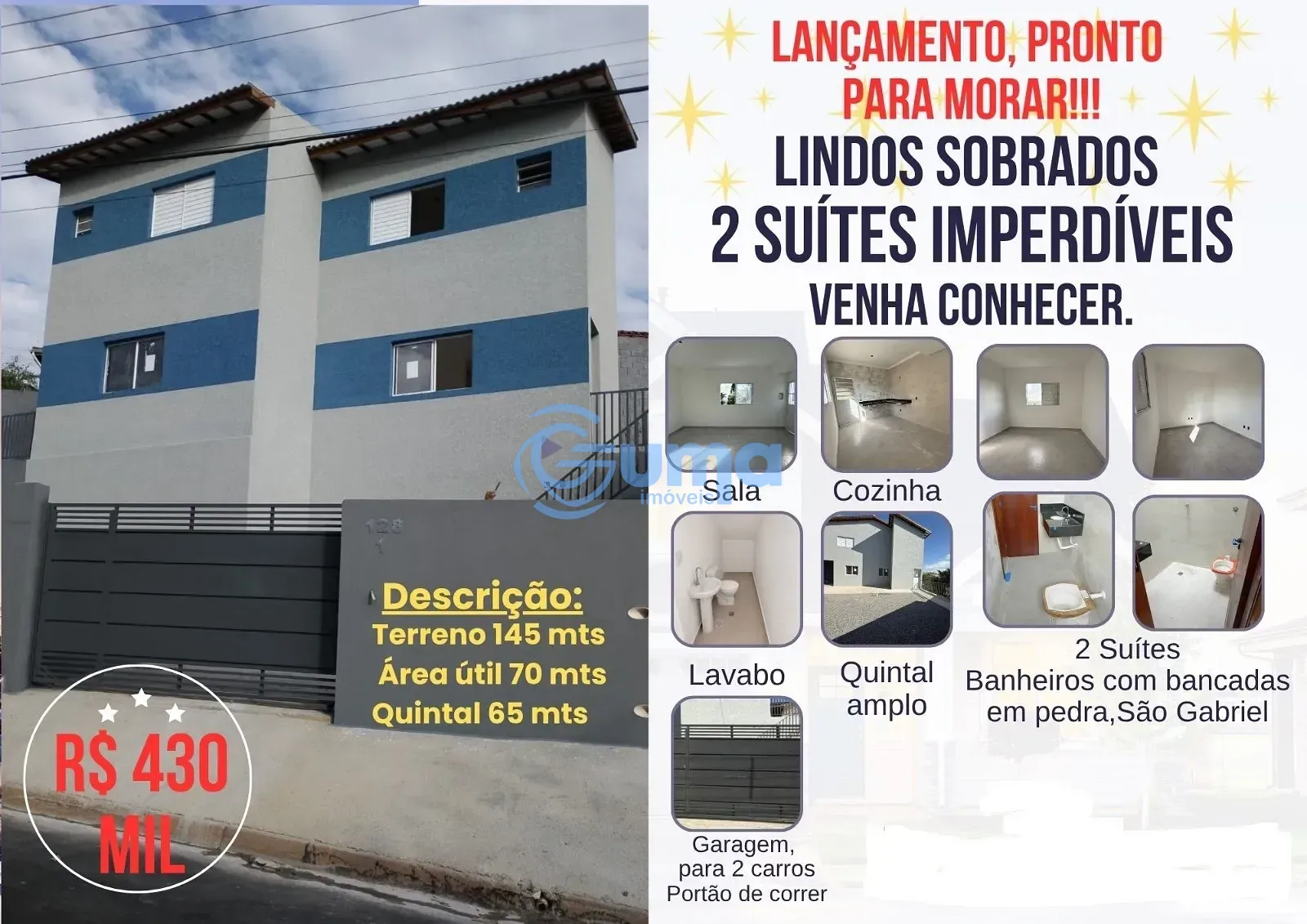 Sobrado, 2 quartos, 70 m² - Foto 1