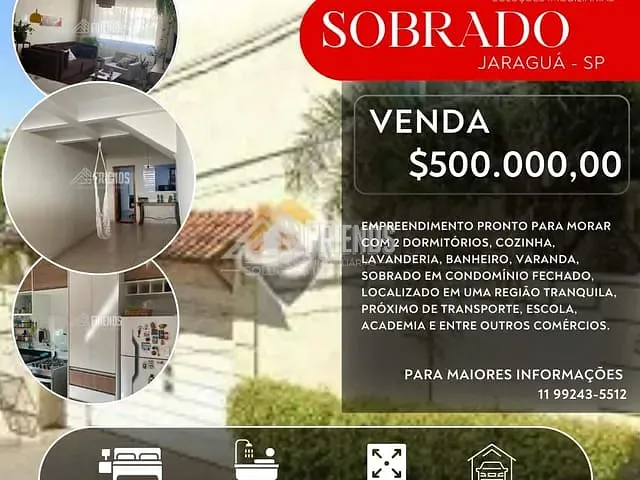 Sobrado com 128m² 2 quartos e 1 banheiro, à venda, no bairro Jaraguá em São Paulo