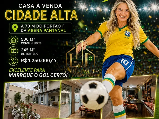 Casa com 349m² 5 quartos e 5 banheiros, à venda, no bairro Cidade Alta em Cuiabá