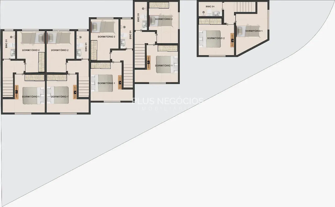 Sobrado, 2 quartos, 54 m² - Foto 1