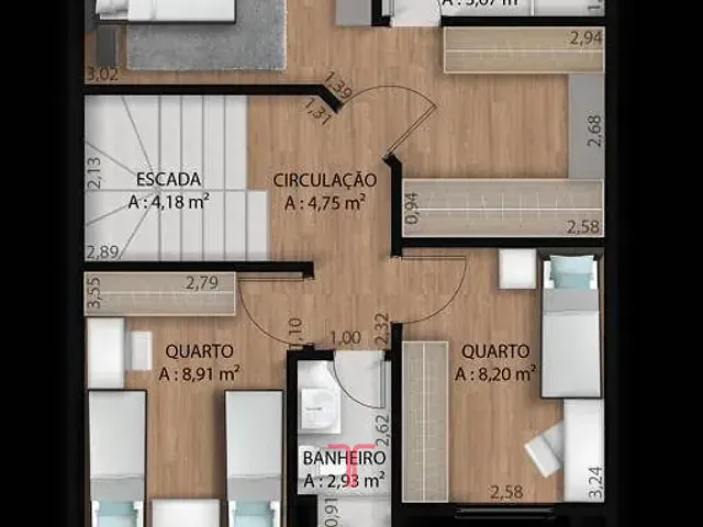Sobrado com 160m² 3 quartos e 3 banheiros, à venda, no bairro Portão em Curitiba