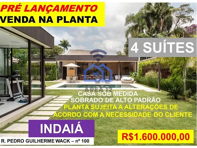 Sobrado com 320m² 4 quartos e 6 banheiros, à venda, no bairro Indaiá em Caraguatatuba