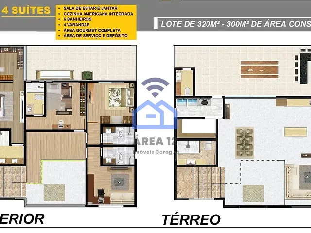 Sobrado com 320m² 4 quartos e 6 banheiros, à venda, no bairro Indaiá em Caraguatatuba