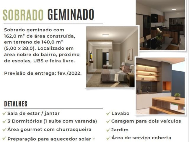 Foto do Sobrado - Sobrado à venda, 162 m² por R$ 689.000,00 - Jardim das Indústrias - São José dos Campos/SP | RUSSI IMÓVEIS