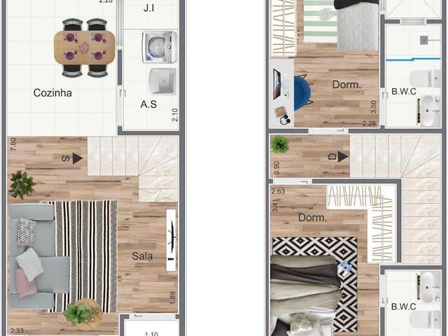 Sobrado com 89m² 2 quartos e 3 banheiros, à venda, no bairro Vila Ré em São Paulo