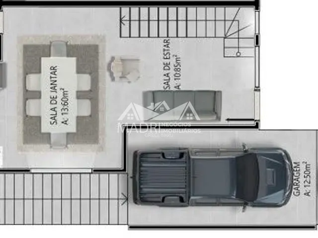 Sobrado com 128m² 3 quartos e 2 banheiros, à venda, no bairro Passa Vinte em Palhoça