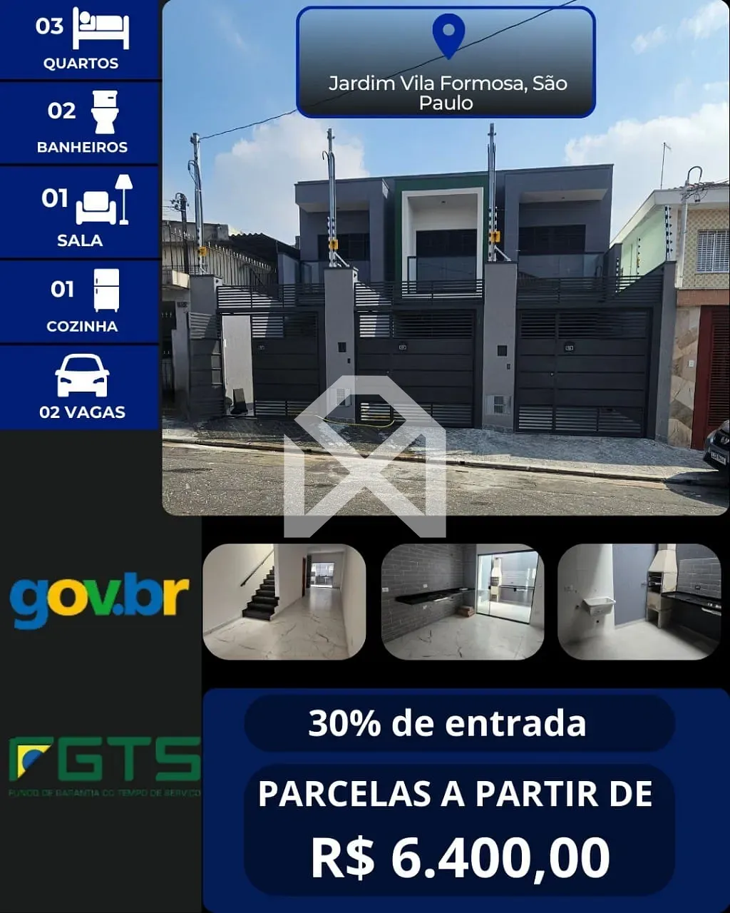 Sobrado, 3 quartos, 122 m² - Foto 1