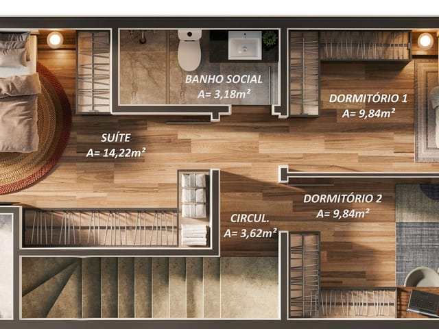Sobrado 3 quartos e 2 banheiros, à venda, no bairro Santa Catarina em Caxias do Sul