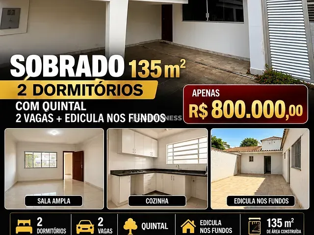 Sobrado 2 quartos e 2 banheiros, à venda, no bairro Boa Vista em São Caetano do Sul