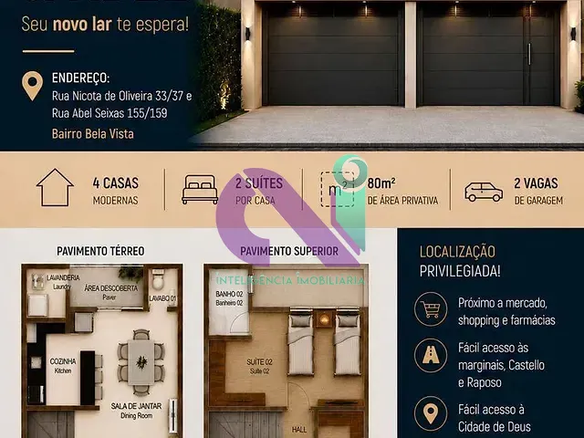 Sobrado 2 quartos e 3 banheiros, à venda, no bairro Bela Vista em Osasco