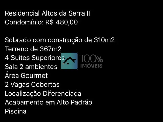 Sobrado com 367m² 4 quartos e 4 banheiros, à venda, no bairro Urbanova em São José dos Campos