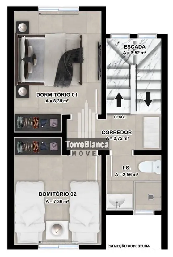 Sobrado, 2 quartos, 60 m² - Foto 26