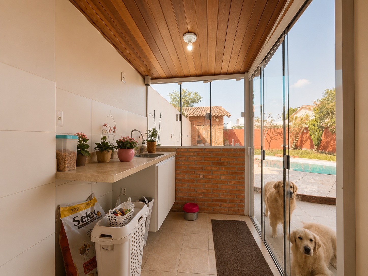 Casa à venda no Recanto de Portugal, Laranjal - 130 m², 2 quartos (sendo 1 suíte), móveis planejados, lareira e amplo pátio com piscina e garagem. - 18