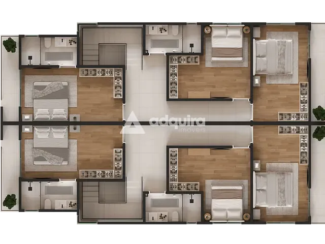 Sobrado com 203m² 3 quartos e 3 banheiros, à venda, no bairro Uvaranas em Ponta Grossa