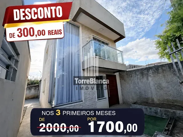 Sobrado com 100m² 2 quartos e 3 banheiros, para alugar, no bairro Chapada em Ponta Grossa