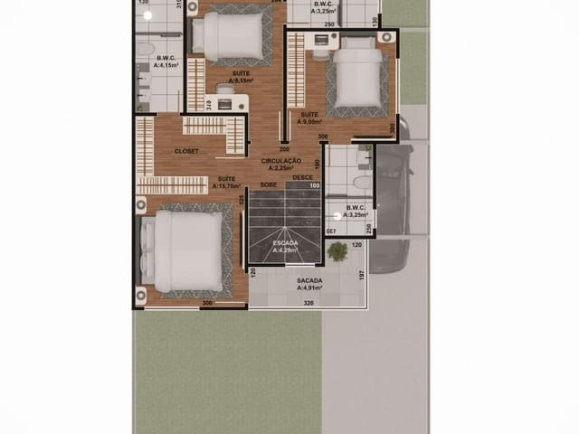Sobrado com 131m² 3 quartos e 2 banheiros, à venda, no bairro Boqueirão em Curitiba