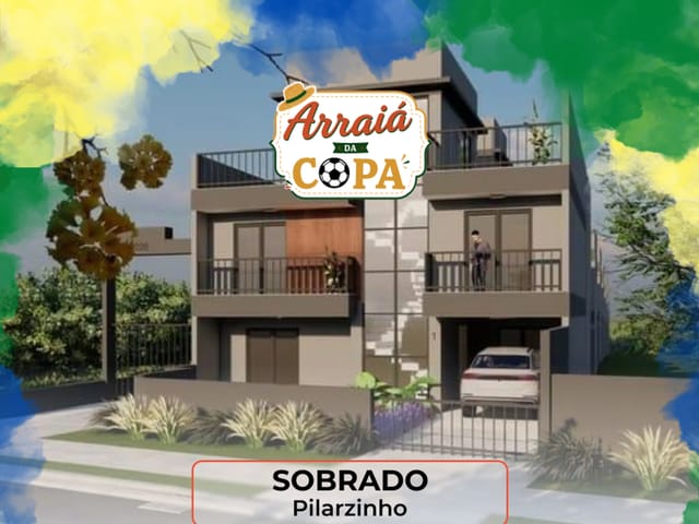 Sobrado com 166m² 3 quartos e 3 banheiros, à venda, no bairro Pilarzinho em Curitiba