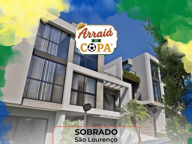 Sobrado com 156m² 3 quartos e 5 banheiros, à venda, no bairro São Lourenço em Curitiba