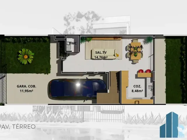 Sobrado com 116m² 3 quartos e 2 banheiros, à venda, no bairro Boa Vista em Curitiba